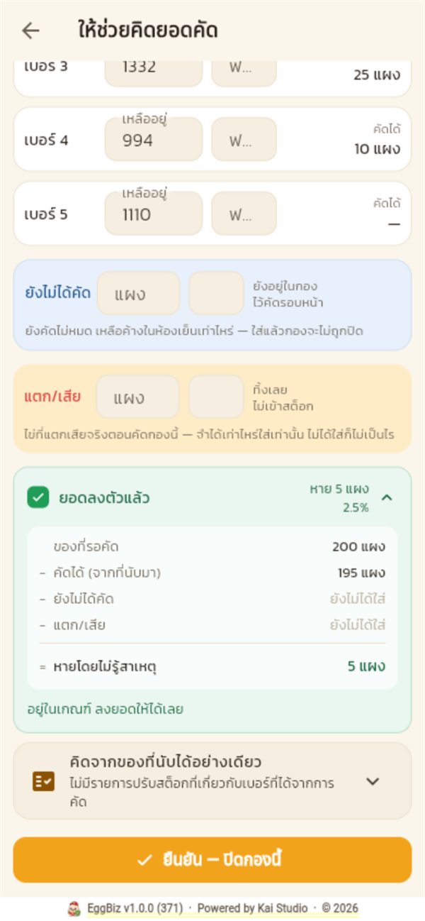 ยอดลงตัวแล้ว รอคัด 200 คัดได้ 195 หาย 5 แผง
