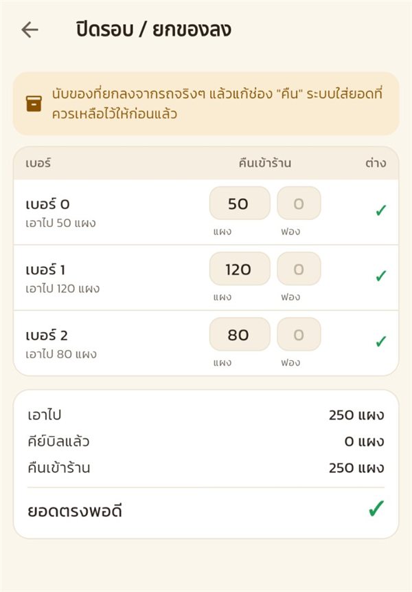 จอปิดรอบ ระบบเติมยอดที่ควรเหลือไว้ให้
